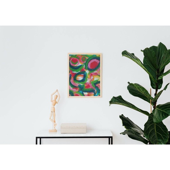 Original, Acrylic Abstract Painting on Raw, Unstretched Canvas. - Picture 2 of 3